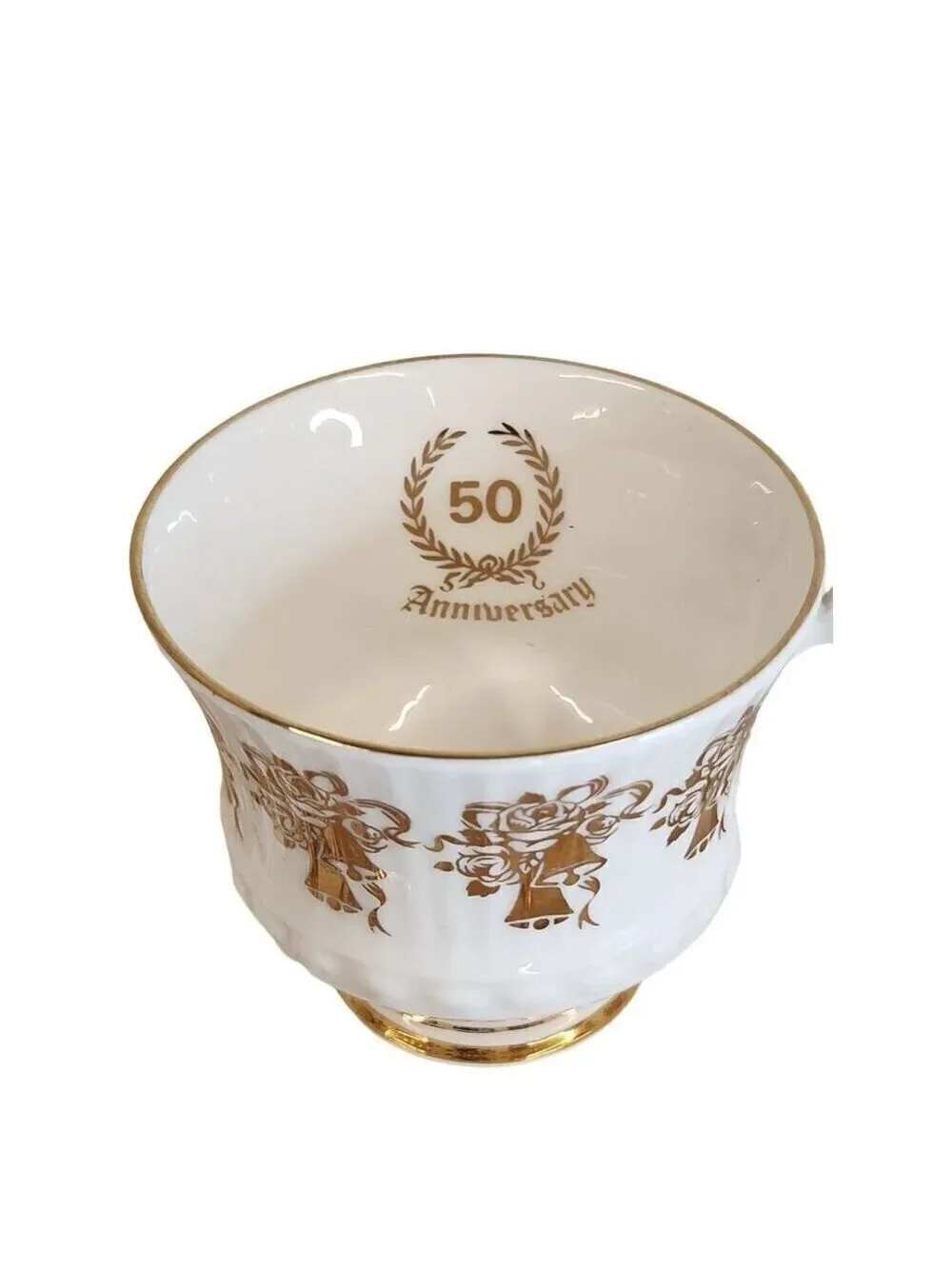 Elizabethan Staffordshire Hand Decorated 50th Anniversary Fine Bone China Tea Cu
